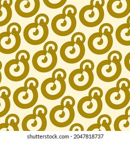 Spiral Seamless Pattern. Yellow background.