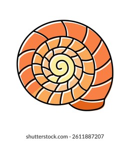 spiral seashell beach color icon vector. spiral seashell beach sign. isolated symbol illustration