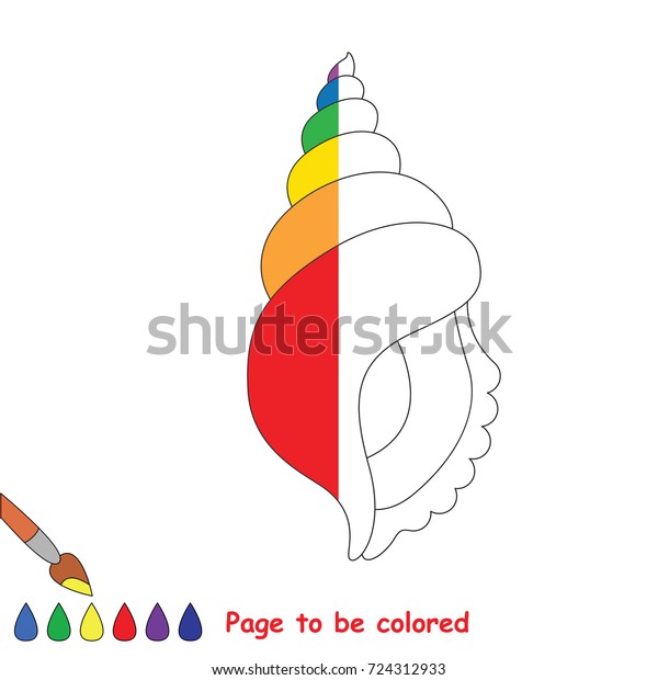 Spiral Seashell Coloring Book Educate Preschool Stock Vector Royalty Free 724312933