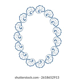 Spiral seashell frame for ocean themed invitations summer stationery beach branding and coastal greeting cards