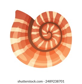 Spiral seashell vector cartoon illustration isolated on white background