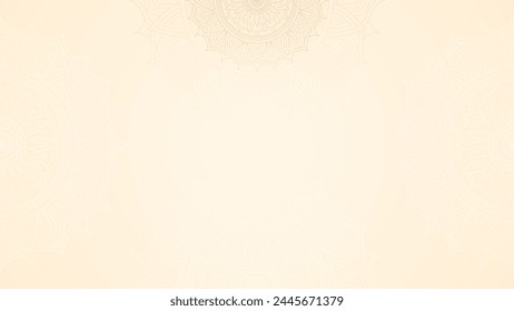 Spiral Serenity Of Ethereal Gold Line Mandala Art Blank Horizontal Plain Vector Background Design