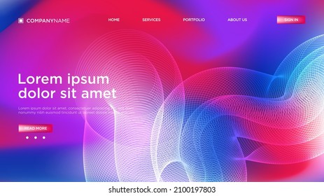 Spiral Shape background website Landing Page. Abstract blurred gradient mesh background in bright colors. Colorful smooth.