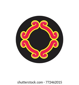 spiral shape in circle design logo vector