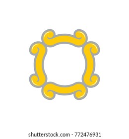 spiral shape in circle design logo vector