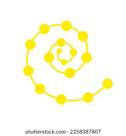 Spiral shape with circles in different color