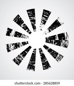 Spiral Shape Cycle Creative Symbols. Grunge Sphere Icon .  Vector Illustration.