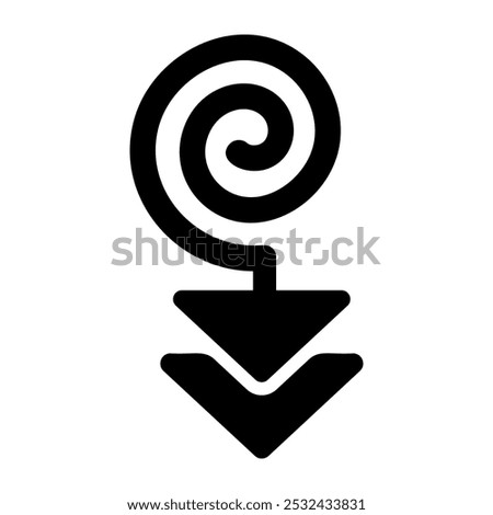 Spiral shape icon in filled style  