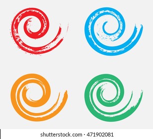 Spiral shape symbol.Grunge spiral.Vector template.