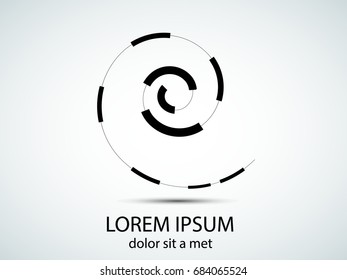 Spiral shape symbol.Vector logo design template.