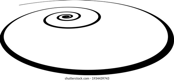 Spiral shape in wide perspective. Vector illustration