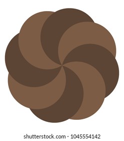 Spiral shaped chocolate cookie, tea time snack