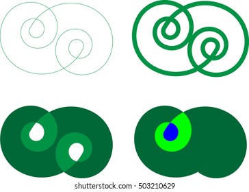 Spiral shaped vector design elements