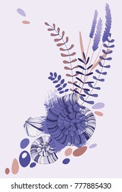 Spiral Shell and Lavender