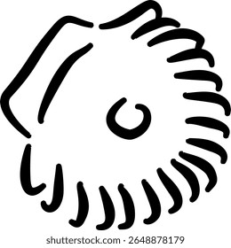 Spiral shell outline for ocean decor natural label stationery packaging designVector illustration