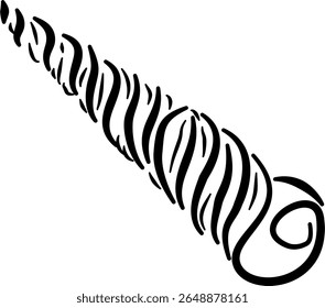 Spiral shell sketch for beach-themed packaging poster design branding eco-friendly stationeryVector illustration