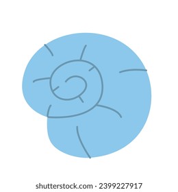 spiral shell. snail shell. blue spiral shell isolated