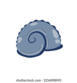 Caza espiral de caracol o molusco. Ilustración simple de dibujos animados