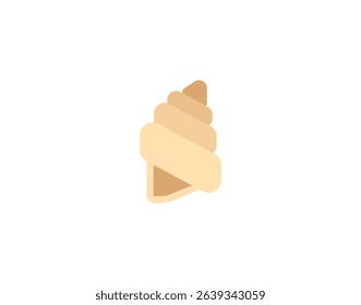 Spiral Shell vector emoticon. Seashell emoji illustration. Color shell icon