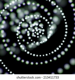 Spiral shiny blurred garlands with colorful aberrations