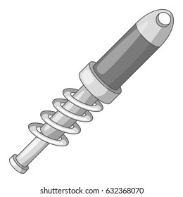 Spiral shock absorber icon in monochrome style isolated on white background vector illustration