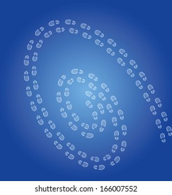 spiral shoe footprints background 