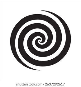 Spiral Silhouette Vector Icon – Bold Hypnotic Swirl Graphic