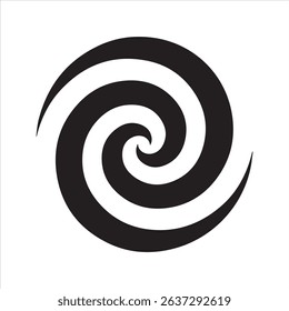Spiral Silhouette Vector Icon – Bold Hypnotic Swirl Graphic