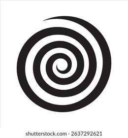 Spiral Silhouette Vector Icon – Bold Hypnotic Swirl Graphic