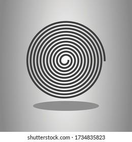 Spiral simple icon with shadow. Flat desing