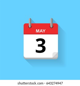 Spiral single calendar page with date from May.