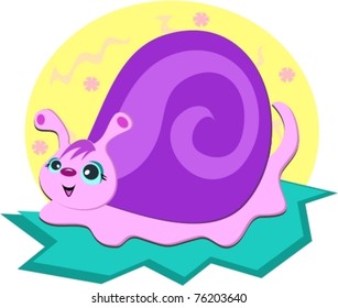 Spiral Snail with Flower Background