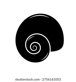Spiral Snail Shell Vector Icon Isolated on White Background