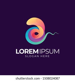 Spiral snake abstract colorful logo