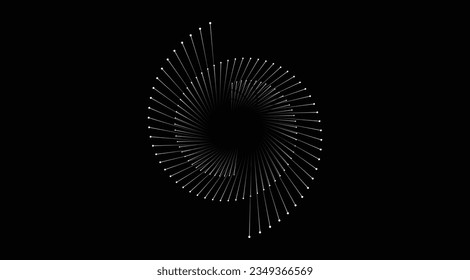 Spiral sound wave rhythm abstract dynamic lines vector background