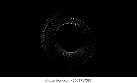 Spiral sound wave rhythm abstract dot line elements circle pattern background