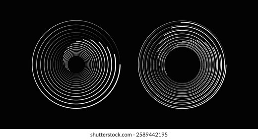 Spiral sound wave rhythm abstract dynamic lines vector background. eps10