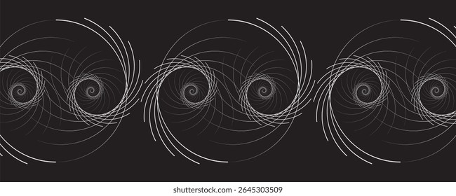 Spiral sound wave rhythm abstract dynamic lines vector background