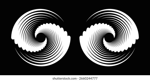 Spiral sound wave rhythm abstract dynamic lines vector background. eps10