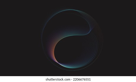 Spiral sound wave rhythm dynamic dot cycle abstract background