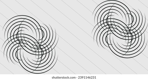 Spiral sound wave rhythm line dynamic abstract vector background