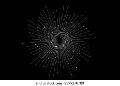 Spiral sound wave rhythm line dynamic abstract vector background