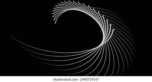 Spiral sound wave rhythm line dynamic abstract vector background