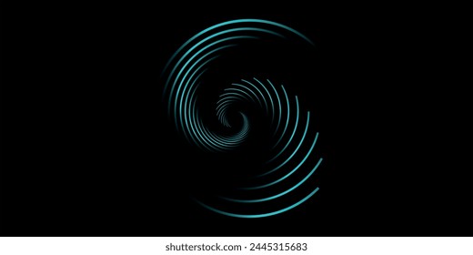 Spiral sound wave rhythm line dynamic abstract vector background