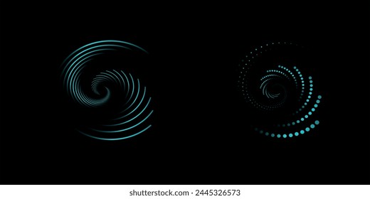 Spiral sound wave rhythm line dynamic abstract vector background