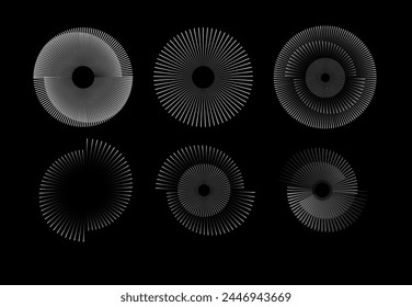 Spiral sound wave rhythm line dynamic abstract. Circular spiral sound wave rhythm from lines. Vector