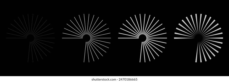 Spiral sound wave rhythm line dynamic abstract. Circular spiral sound wave rhythm from lines. Vector . Radial circle lines