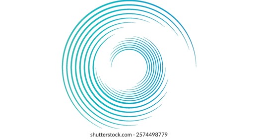 Spiral sound wave rhythm line dynamic abstract vector background	
