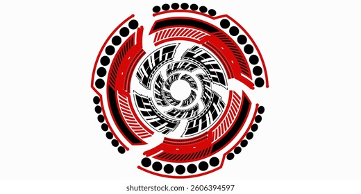 Spiral sound wave rhythm line dynamic abstract vector background	

