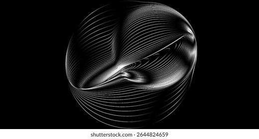 Spiral sound wave rhythm line dynamic abstract vector background modern spiral